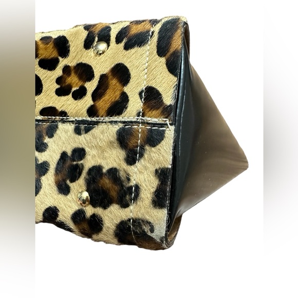 Genuine Leather Alberta Di Canio pony hair Leopard print Tote bag - Picture 6 of 8